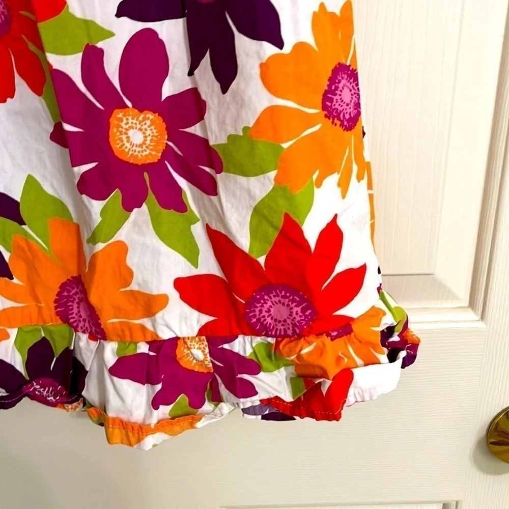GYMBOREE Large Colorful Flowers Pullover Style Cotton Dress Size 5T . P/2A1409